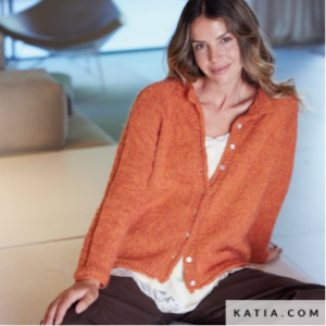 maglione realizzato con filato katia perla e silky mohair mattone