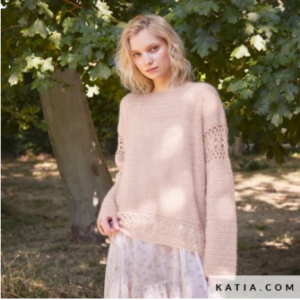 maglione realizzato con filato katia silky mohair rosa